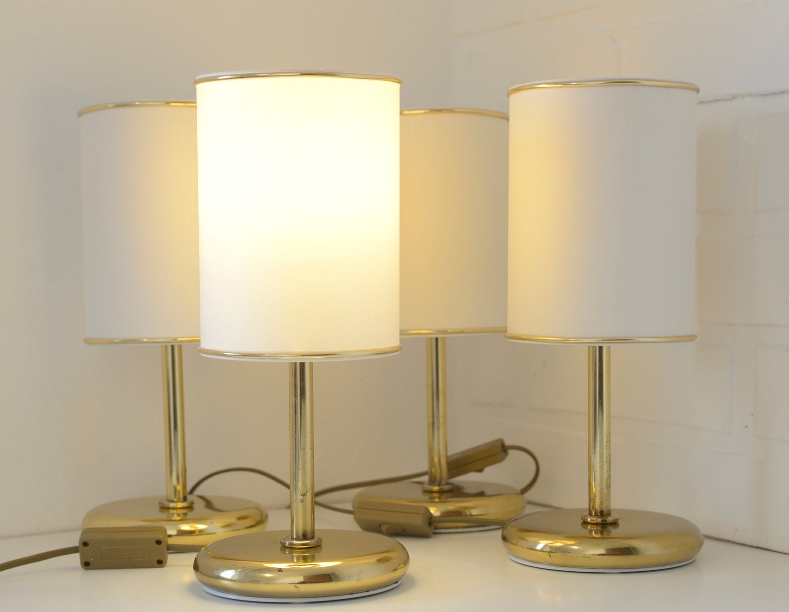 Pair of Vintage Bedside Lamps / Nightstand Lamp / Elegant Gold Etsy