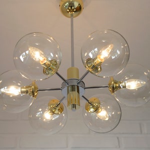 Vintage Redesign Pendant Light / Accent Lamp / Sputnik Chandelier / Mid Century Modern / Ceiling Light 画像 3