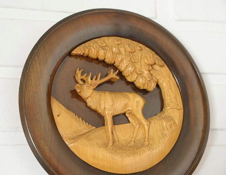 Vintage Rustic Wall Decor / Mid Century Wood Carving / Etsy