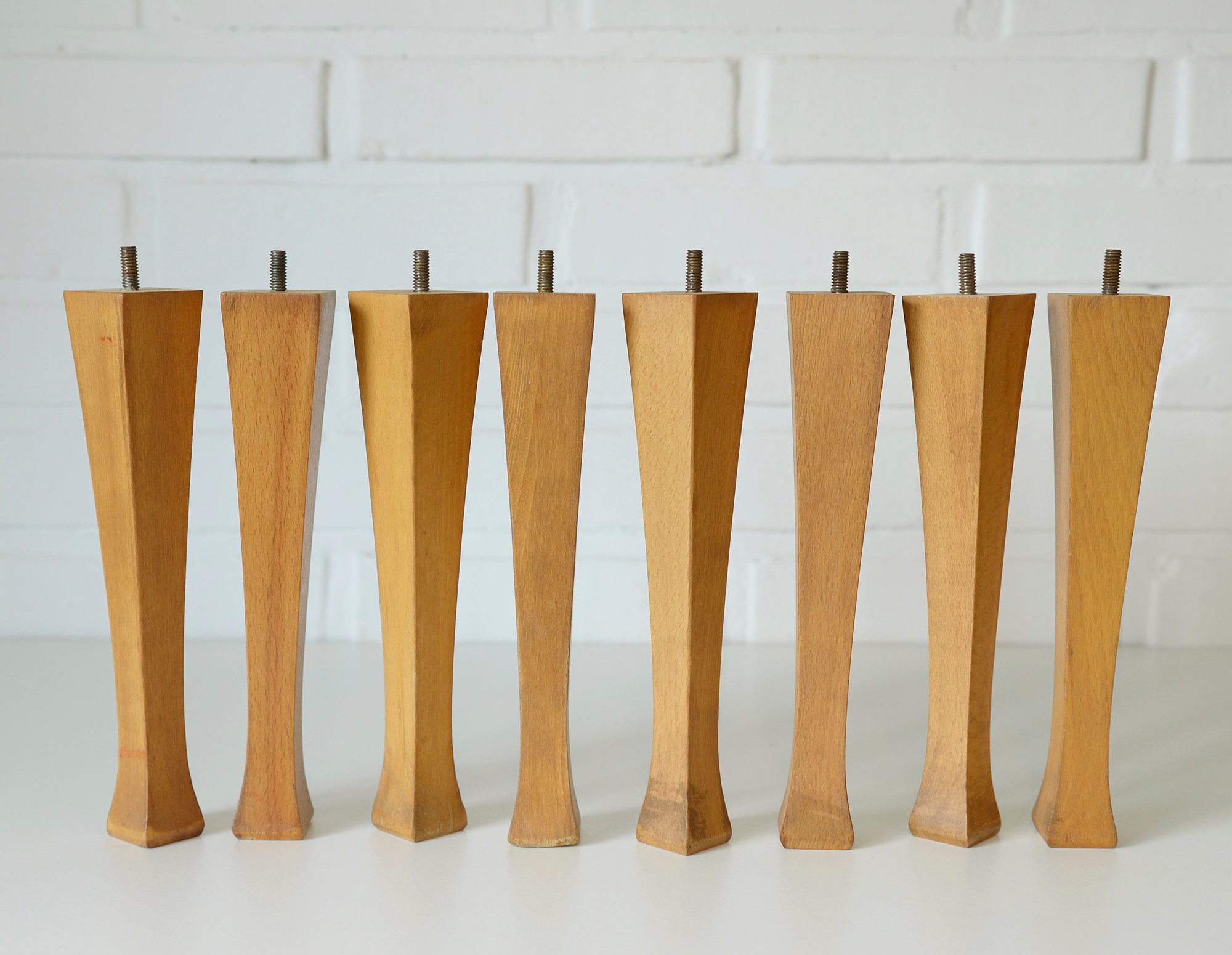 Set of 8 Vintage Furniture Legs / Wooden Coffee Table Legs / Etsy