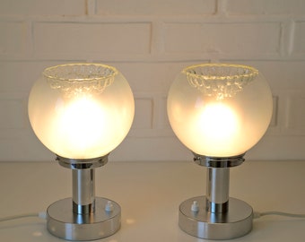 Vintage Bedside Lamps / Mid Century Modern Light Fixture / Space Age / Mazzega Murano Desk Lamps