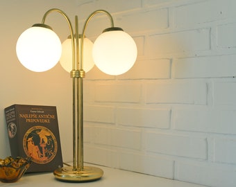 Elegant Vintage Floor Lamp / Gold Desk Light Fixture / Hollywood Regency / MCM Table Lamp