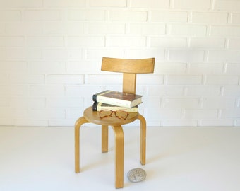 Vintage Wood Stool / Scandinavian Furniture / Toddler Chair / Alvar Aalto Style