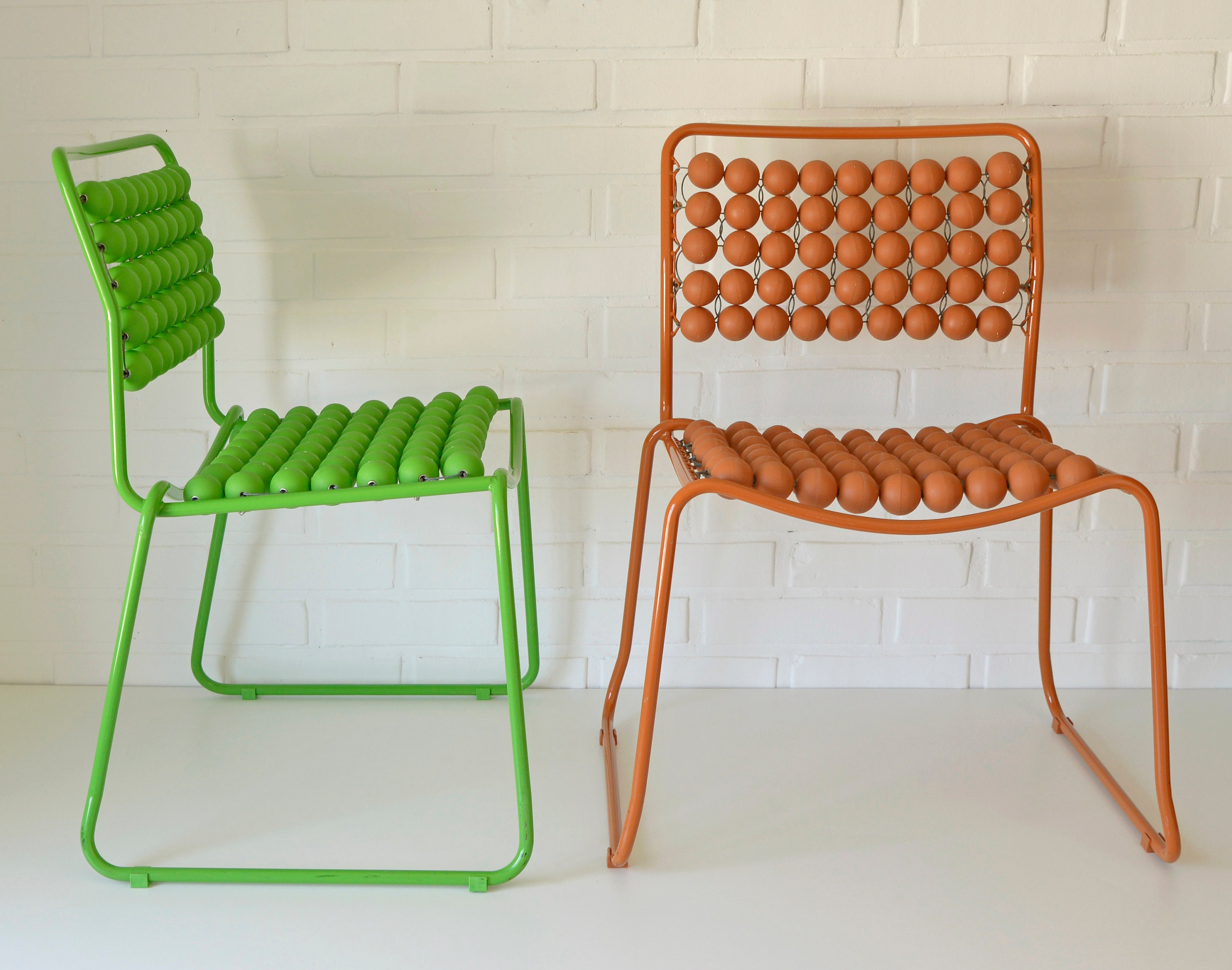 1 de 2 Chaises Pop Art Vintage/Chaise Space Age avec Boules en Plastique Mid Century Modern