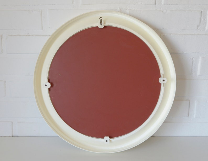 White Mirror From 80's / Vintage Round Plastic Wall Mirror Etsy