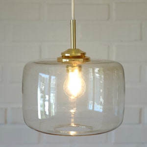 Vintage Pendant Lamp / Redesign Ceiling Light / Mid Century Modern / Minimalist Glass Light Fixture