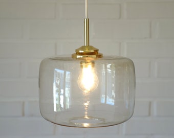 Vintage Pendant Lamp / Redesign Ceiling Light / Mid Century Modern / Minimalist Glass Light Fixture