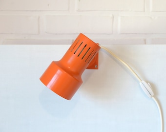 Space Age / Vintage Desk Lamp / Orange Bookshelf Light / Mid Century Modern / Reading Light Fixture / Yugoslavia 1970's