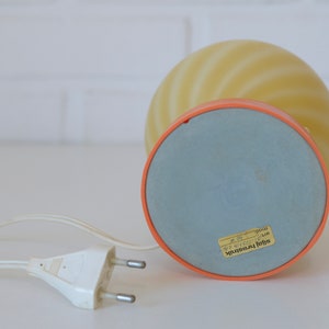 Vintage Orange Table Lamp / Retro Bedside Light / Yugoslavia from 70's / MCM Desk Lamp image 6