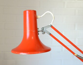 Lámpara de escritorio de arquitecto vintage / Estilo industrial escandinavo / Mesa naranja Anglepoise Light / Hecho en Yugoslavia 1970