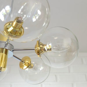 Vintage Redesign Pendant Light / Accent Lamp / Sputnik Chandelier / Mid Century Modern / Ceiling Light image 8