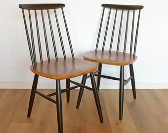 2 Vintage Dining Chairs / Restored / Ilmari Tapiovaara Fanett Chair / Scandinavian Furniture / Mid Century Modern / Yugoslavia 1960's