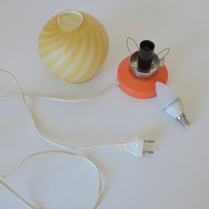 Vintage Orange Table Lamp / Retro Bedside Light / Yugoslavia from 70's / MCM Desk Lamp image 7