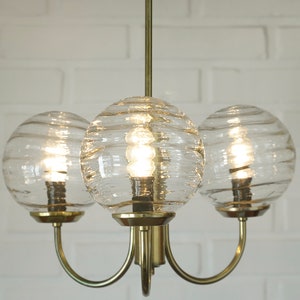 Vintage Pendant Light / Hanging Lamp from 70's / Mid Century Modern / Elegant Brass Chandelier