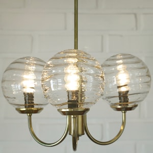 Vintage Pendant Light / Hanging Lamp from 70&#39;s / Mid Century Modern / Elegant Brass Chandelier