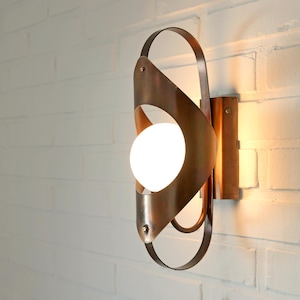 Brutalist Copper Wall Sconce: Vintage Space Age Light, Yugoslavia 1970s