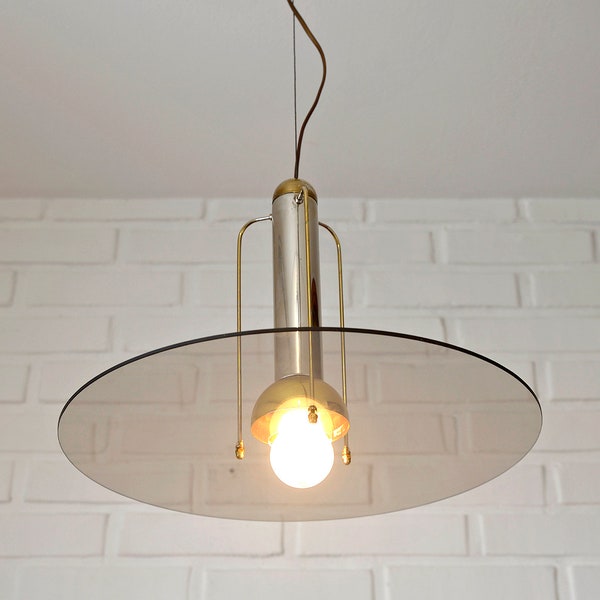 Vintage Pendant Light / Spage Age / Hanging Lamp / Minimalist Chandelier / Mid Century Modern / Post Modern Light Fixture