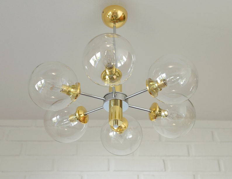 Vintage Redesign Pendant Light / Accent Lamp / Sputnik Chandelier / Mid Century Modern / Ceiling Light image 1