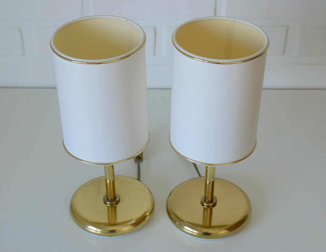 Pair of Vintage Bedside Lamps / Nightstand Lamp / Elegant Gold Etsy