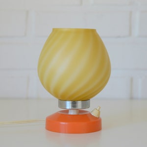 Vintage Orange Table Lamp / Retro Bedside Light / Yugoslavia from 70's / MCM Desk Lamp image 2