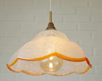 Vintage Chandelier / Murano Glass Lamp / Unique Light Fixture / Pendant Light / Yugoslavia 1980s