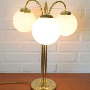 Elegant Vintage Floor Lamp / Gold Desk Light Fixture / Hollywood Regency / MCM Table Lamp image 4