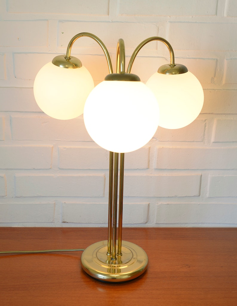 Elegant Vintage Floor Lamp / Gold Desk Light Fixture / Hollywood Regency / MCM Table Lamp image 4