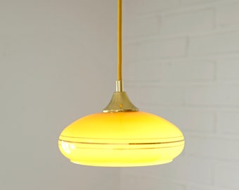 Art Deco / Antique Lamp / Pendant Light / Redesign Ceiling Light / Hanging Lamps / Hand Blown Glass