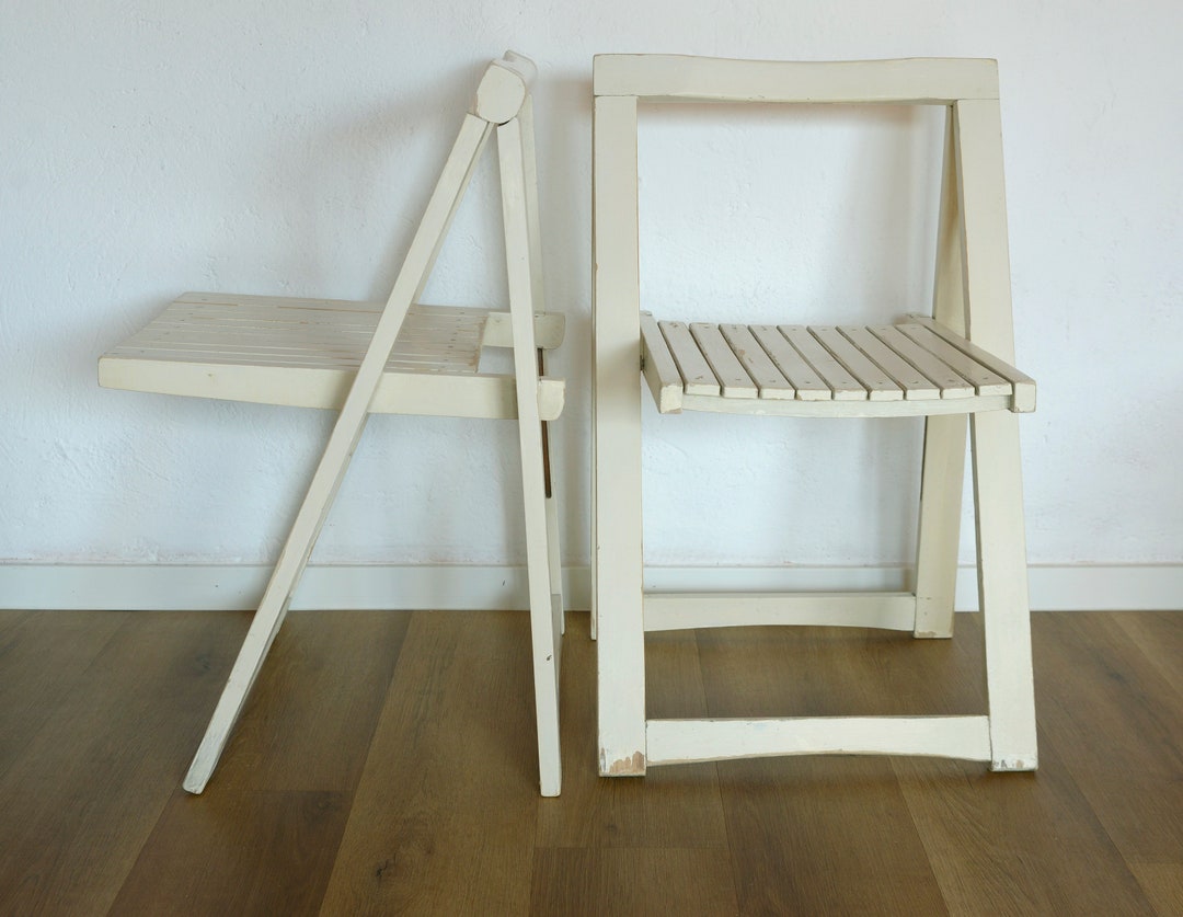 Vintage Trieste Folding Chairs (set of 2): Mid Century Modern Aldo