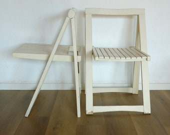 Vintage Trieste Folding Chairs (set of 2): Mid Century Modern Aldo