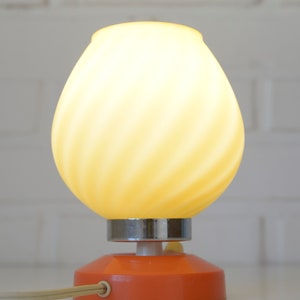 Vintage Orange Table Lamp / Retro Bedside Light / Yugoslavia from 70's / MCM Desk Lamp image 3