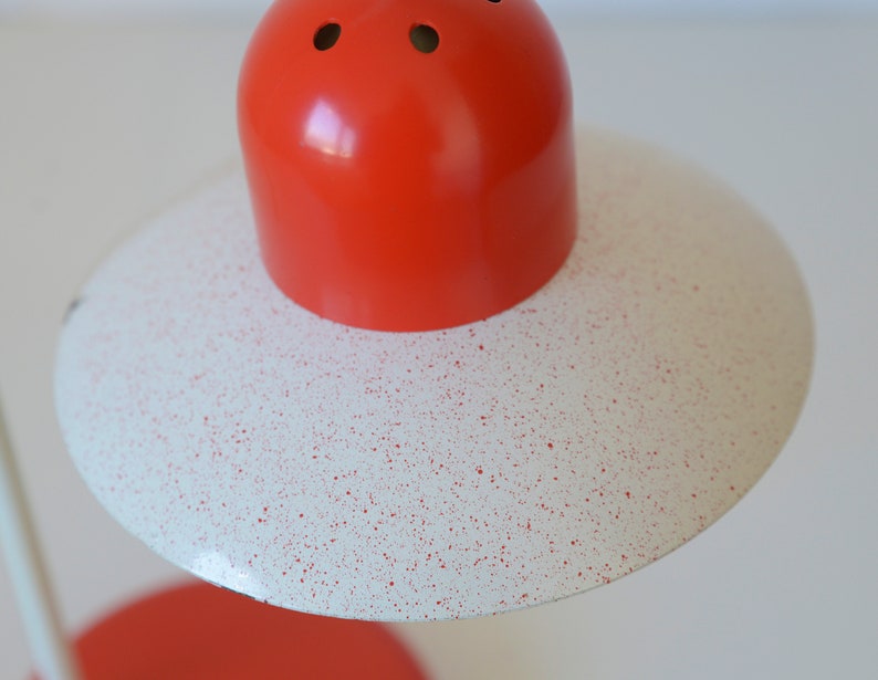 Vintage Table Red Lamp / Retro Gooseneck Lamp / Desk Lamp / Space Age / Pop Art / Bedside Lamp image 6