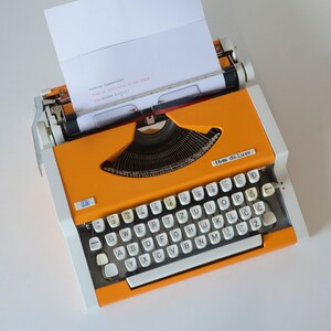 Vintage Orange Working Typewriter / Mid Century Modern / Made in Yugoslavia 1980s