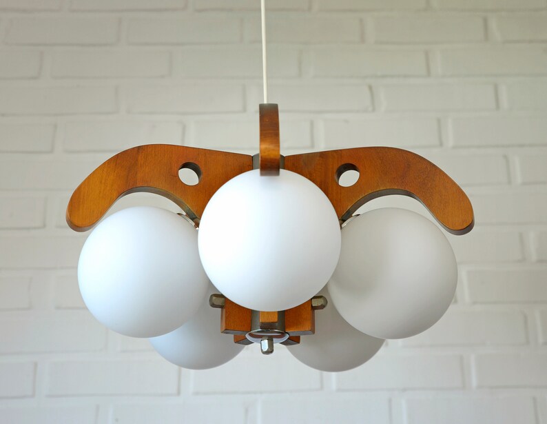 Vintage Brutalist Pendant Lamp / Rustic Chandelier / Mid Century