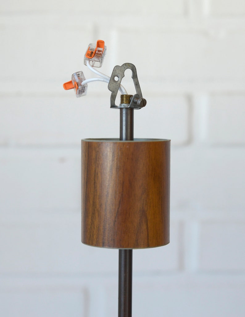 Rustic Pendant Light / Hanging Lamp / Mid Century / Small Sputnik / Wooden Vintage Chandelier / Yugoslavia 1960s image 8