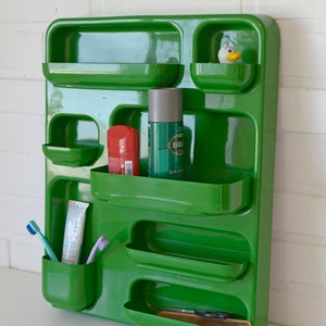 Vintage Bathroom Storage / Mid Century Modern / Plastic Wall Organizer ...