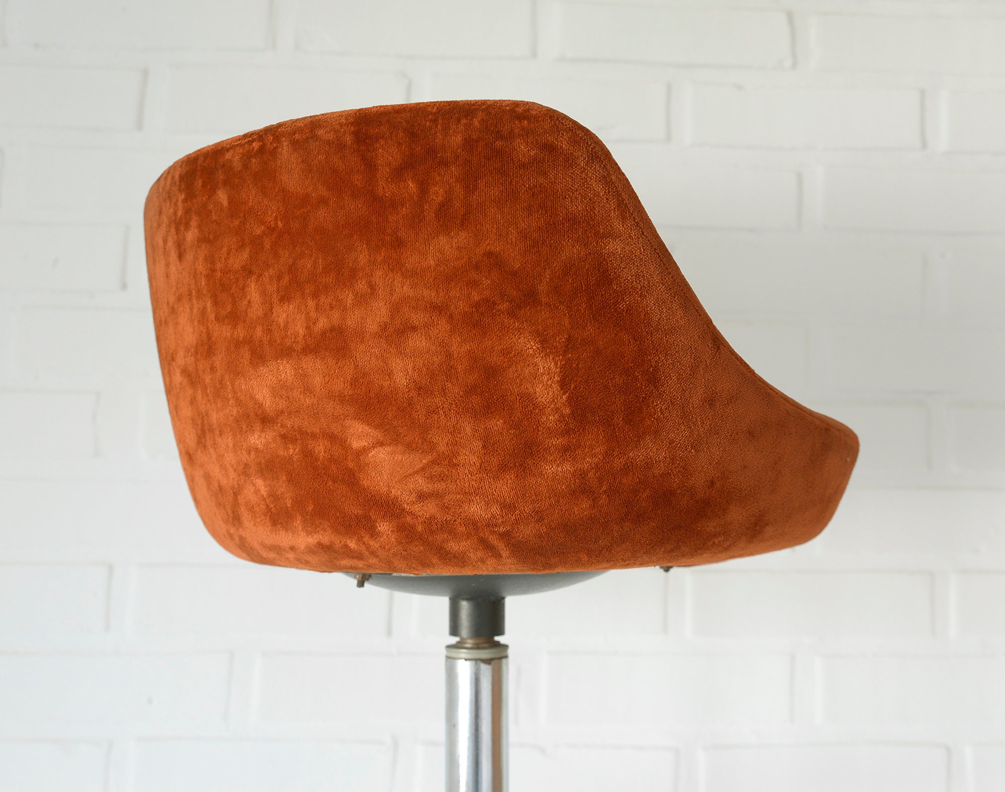 Vintage Swivel Bar Stool / Mid Century Modern / Tulip Velvet Etsy