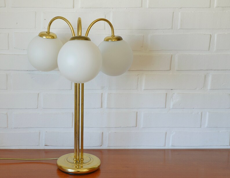 Elegant Vintage Floor Lamp / Gold Desk Light Fixture / Hollywood Regency / MCM Table Lamp image 2