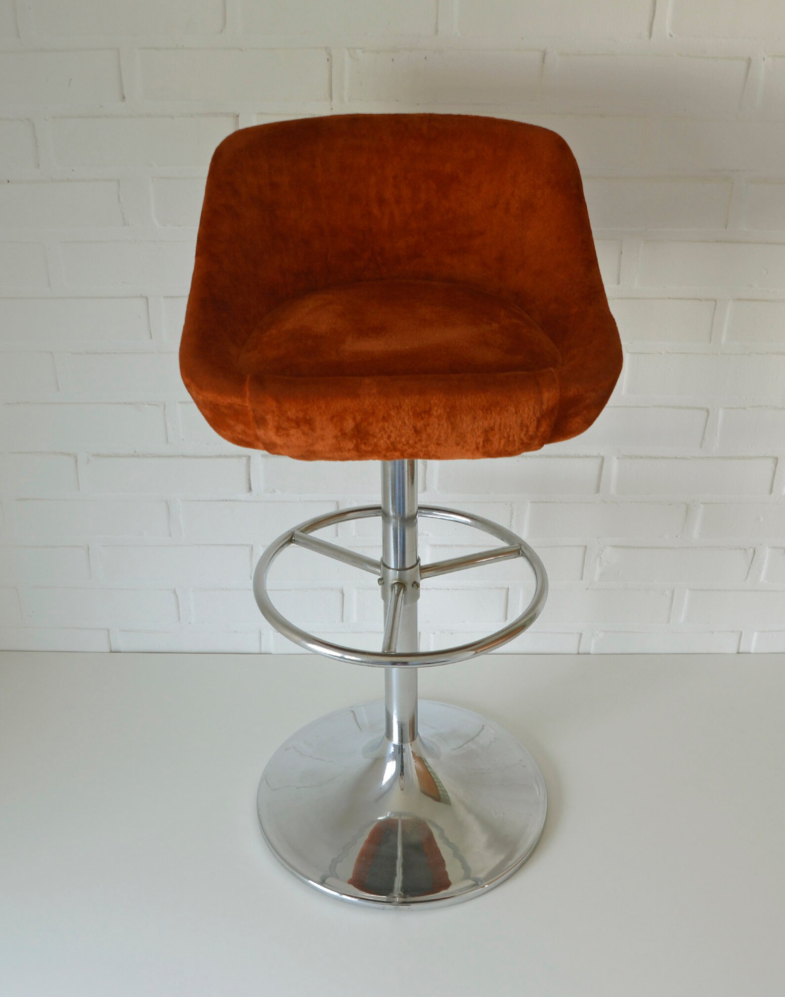 Vintage Swivel Bar Stool / Mid Century Modern / Tulip Velvet Etsy
