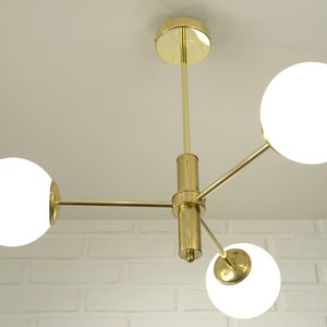 Mid Century Modern / Sputnik Chandelier / Vintage Pendant Light / Cool Lamp / Space Age / MCM Light Fixture / Yugoslavia 1970's