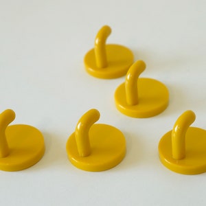 Coat Hook from 1980s / Vintage Yellow Plastic Hooks / Y2K / Mid Century Modern / Wall Coat Rack / Retro NOS / Memphis Style