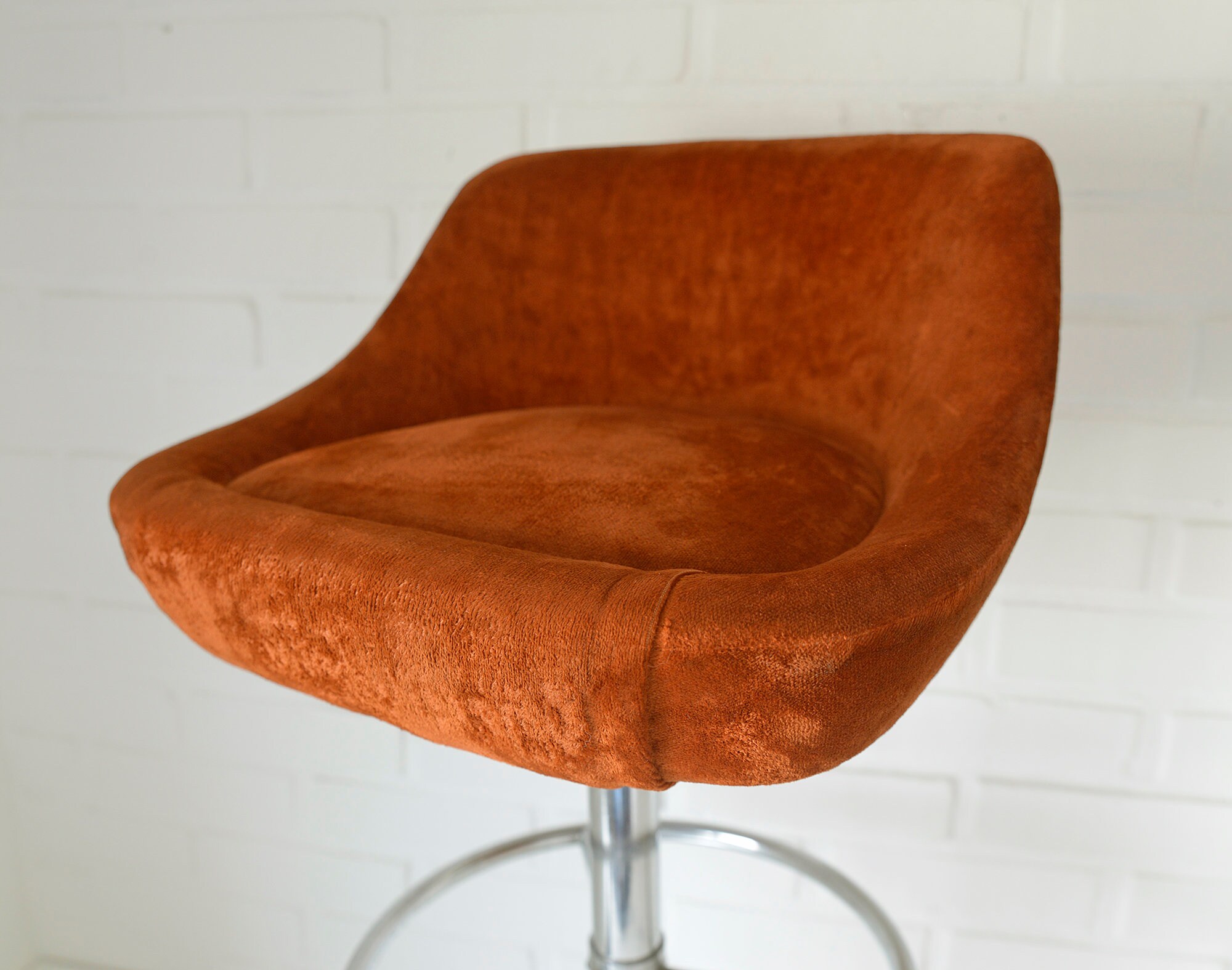 Vintage Swivel Bar Stool / Mid Century Modern / Tulip Velvet Etsy