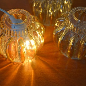 Vintage Ersatzschirme / DIY / 3er Set / Mundgeblasenes Glas / Jugoslawien 1960er Jahre / Hängelampe / Nachttischlampe Bild 3