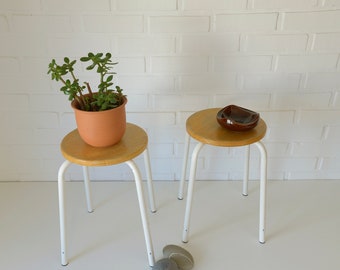 Pair of Vintage Stackable Stools / Mid Century Modern / Space Age / Plant Stand 1970's
