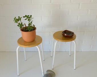 Pair of Vintage Stackable Stools / Mid Century Modern / Space Age / Plant Stand 1970's