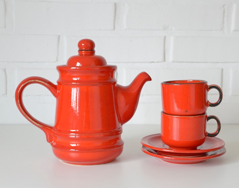 Set Cafetière + pot à lait Porcelaine THOMAS Vintage . Médaillon Luciana . Années 70