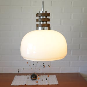 Vintage Pendant Light in Mid Century Modern Style / Space Age / Hanging  Lamp / Glass Light Fixture / Yugoslavia 1970&#39;s / Retro Lamp