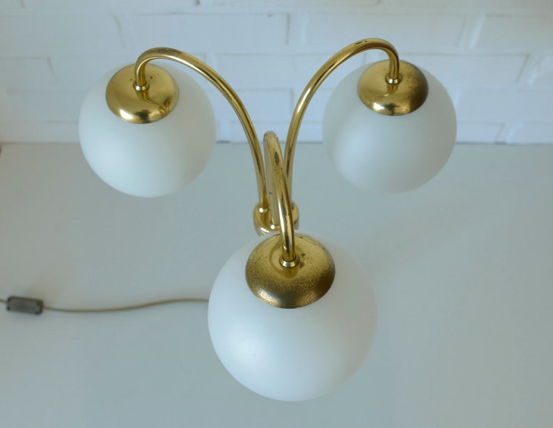 Elegant Vintage Floor Lamp / Gold Desk Light Fixture / Hollywood Regency / MCM Table Lamp image 5