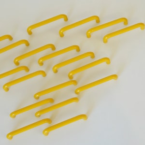 Vintage Yellow Plastic Drawer Pull: Mid-Century Modern Cabinet Handle