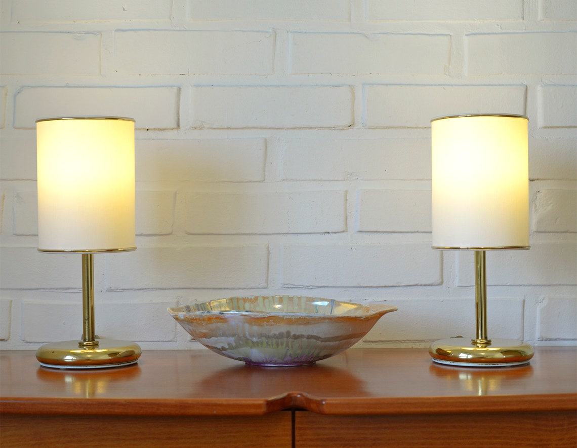 Pair of Vintage Bedside Lamps / Nightstand Lamp / Elegant Gold Etsy